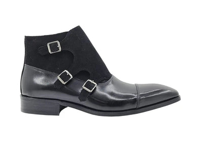 Carrucci Shoes Kb Three Buckles Monk Chukka Boot Calfskin KB50318SC