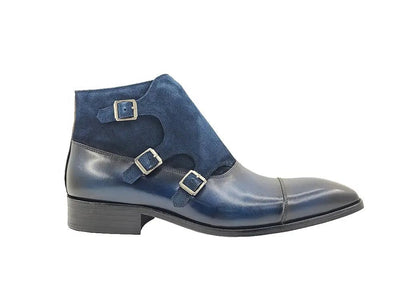 Carrucci Shoes Kb Three Buckles Monk Chukka Boot Calfskin KB50318SC