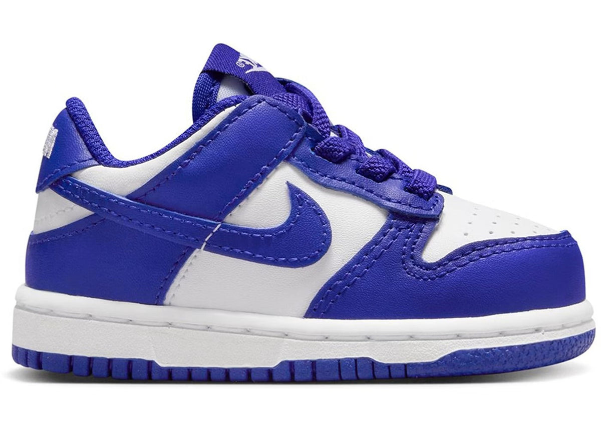 Nike Dunk Low Toddlers' (TD) Sneakers — White/Concord/University Red Leather Low-Top