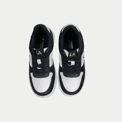 LA Gear Kids Edge Lowtop | Black x White Logo