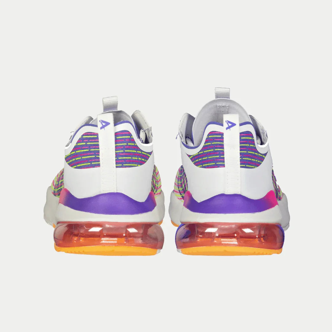 LA Gear Women's Artesia Lowtop | White x Purple x Orange – top view