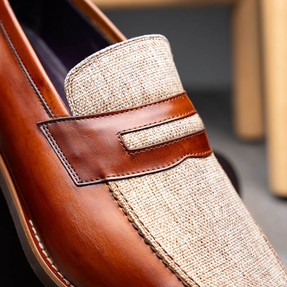 Zelli Italia 15-733-CGN Lago Italian Calfskin Slip On Loafer Cognac Bottom View