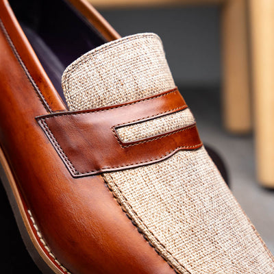 Zelli Italia 15-733-CGN Lago Italian Calfskin Slip On Loafer Cognac Bottom View