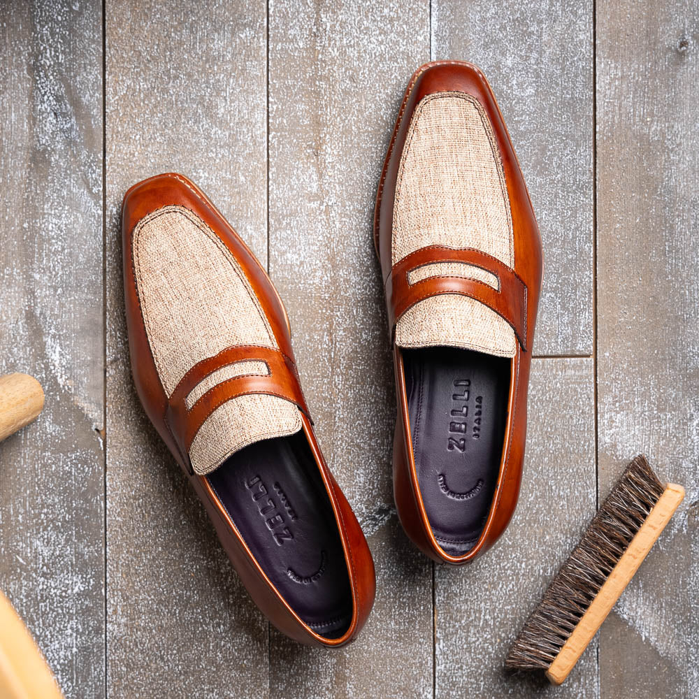 Zelli Italia 15-733-CGN Lago Italian Calfskin Slip On Loafer Cognac View 9