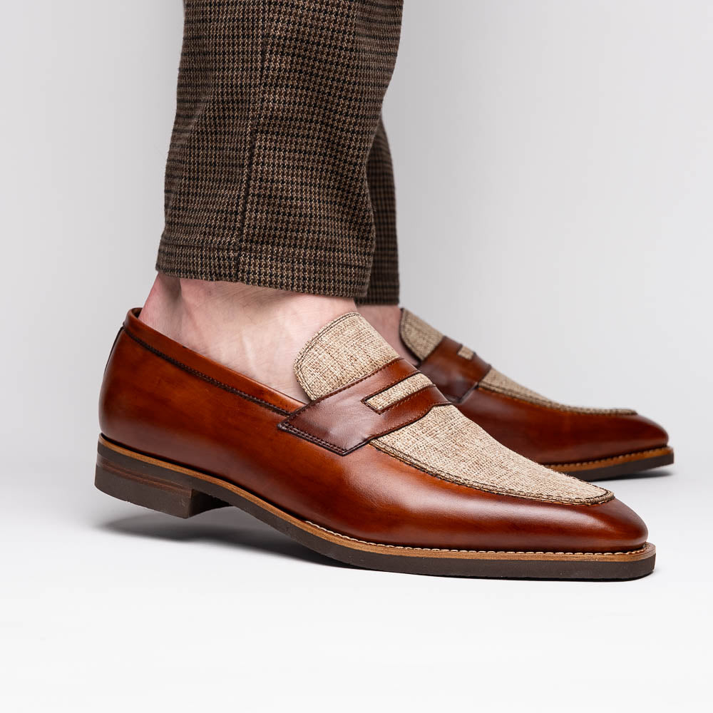 Zelli Italia 15-733-CGN Lago Italian Calfskin Slip On Loafer Cognac View 10
