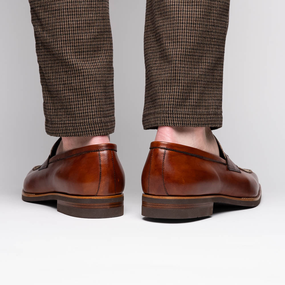 Zelli Italia 15-733-CGN Lago Italian Calfskin Slip On Loafer Cognac View 12