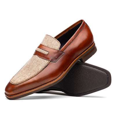 Zelli Italia 15-733-CGN Lago Italian Calfskin Slip On Loafer Cognac Side View