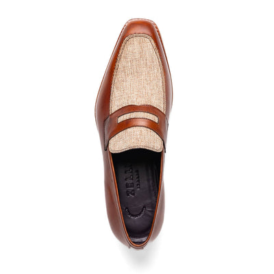 Zelli Italia 15-733-CGN Lago Italian Calfskin Slip On Loafer Cognac Back View
