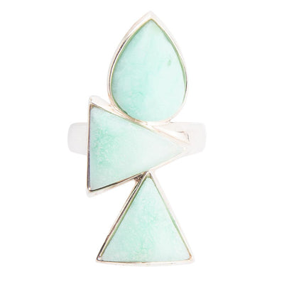 Lahana Green Chrysoprase and Sterling Silver Statement Ring