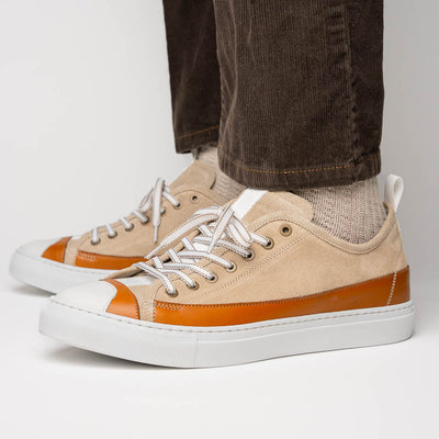Zelli Italia Men's 65-360-TPE LANDO Sueded Calfskin Sneaker Taupe