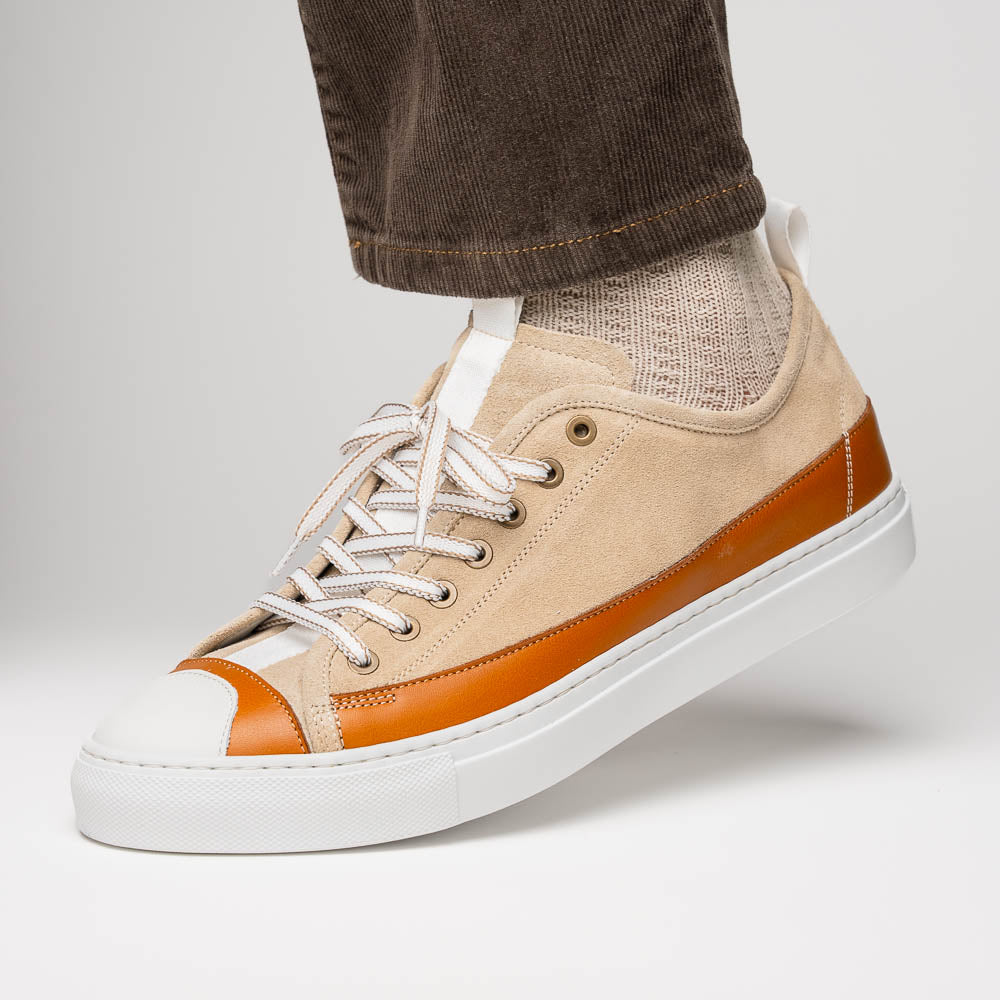 Zelli Italia Men's 65-360-TPE LANDO Sueded Calfskin Sneaker Taupe