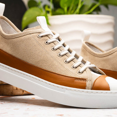 Zelli Italia Men's 65-360-TPE LANDO Sueded Calfskin Sneaker Taupe
