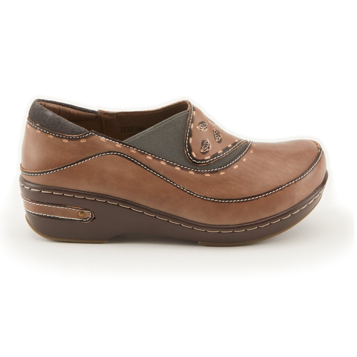 L'Artiste Burbank clogs in Grey, side profile