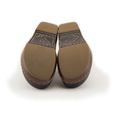 L'Artiste Burbank clogs in Navy, outsole view