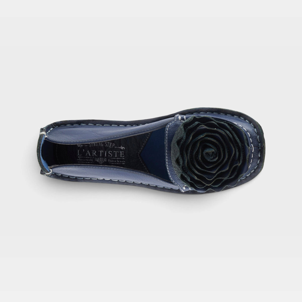 L'Artiste Dezi Navy flat, overhead view; original manufacturer photograph