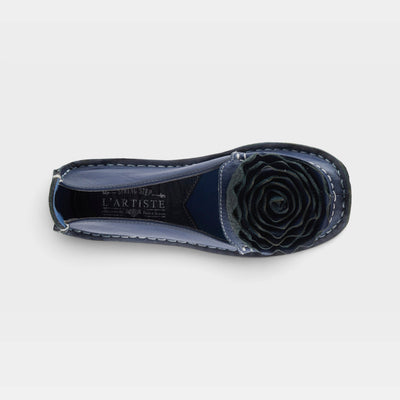 L'Artiste Dezi Navy flat, overhead view; original manufacturer photograph