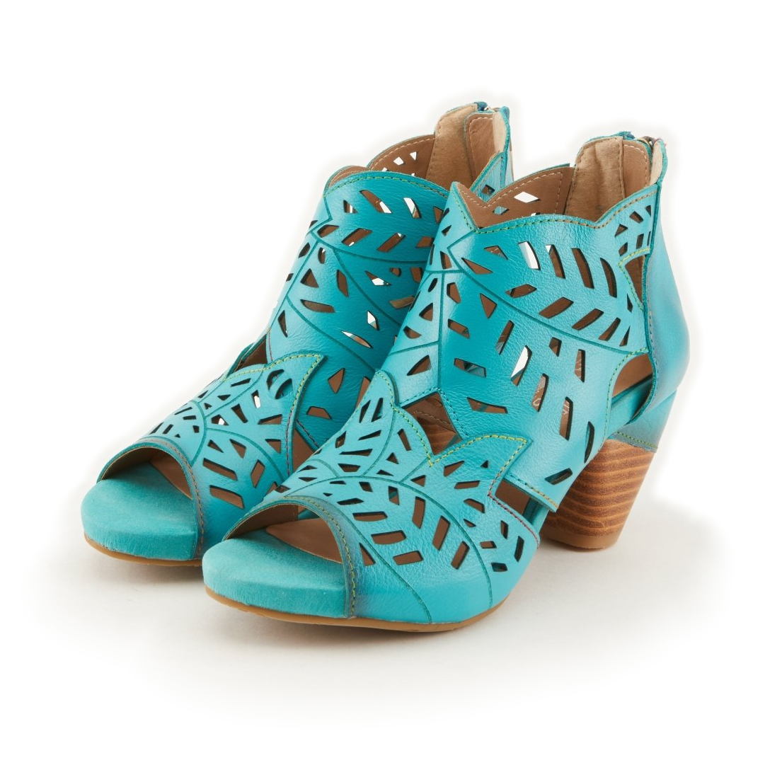 L'Artiste Icon Turquoise sandals, pair, front three-quarter view