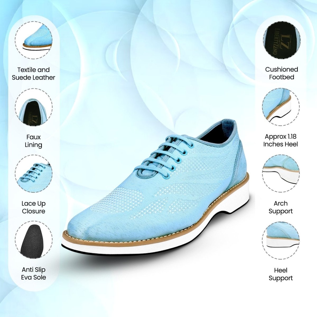 Liberty Zeno Lava Singh Mens Casual Textile Printed Lace up Shoes