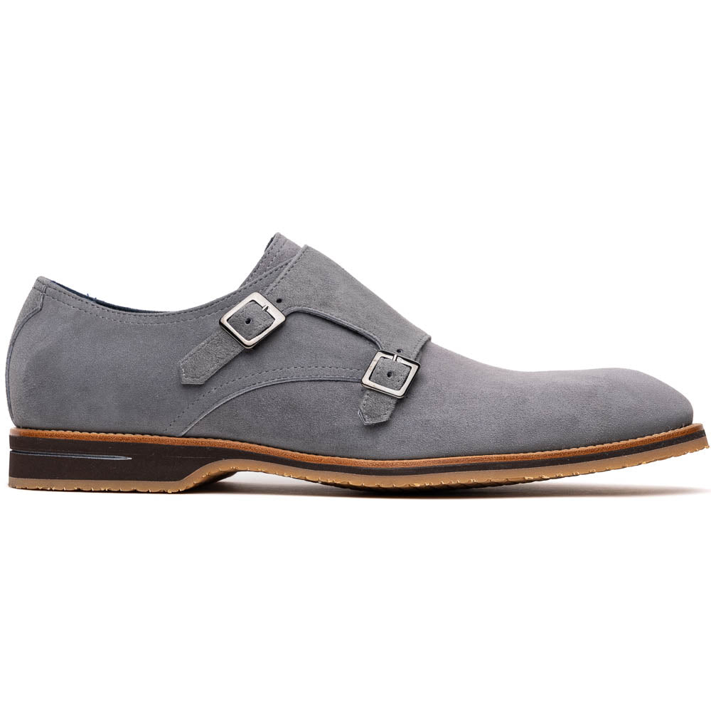 Zelli Italia Men's 56-105-GRY LEGERRA Sueded Goatskin Monkstrap Grey