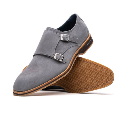 Zelli Italia Men's 56-105-GRY LEGERRA Sueded Goatskin Monkstrap Grey