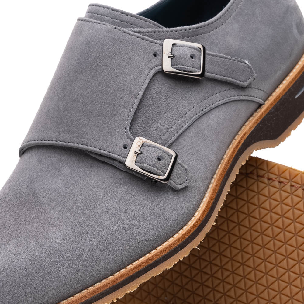 Zelli Italia Men's 56-105-GRY LEGERRA Sueded Goatskin Monkstrap Grey