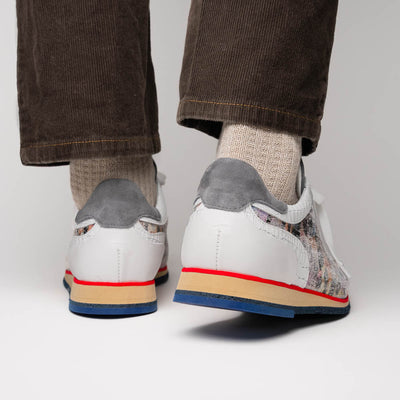 Zelli Italia Men's 66-250-GRY LEO Sueded Italian Goatskin Sneakers Grey Multi