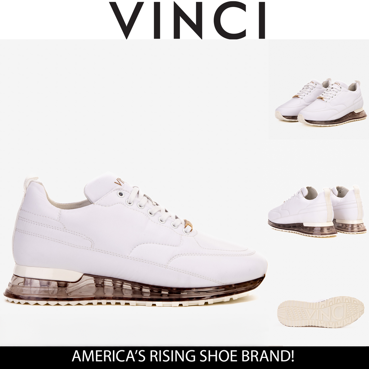 Vinci Leather The Lexington White Men Sneaker – product view 7