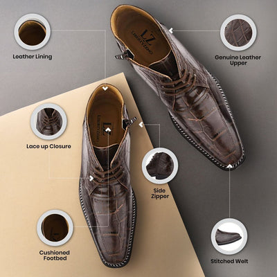 Liberty Zeno Liam Genuine Leather Lace - Up Style Boots for Men