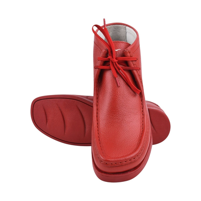 Liberty Zeno HAMARA JOE men's red chukka boots, pair and outsole view