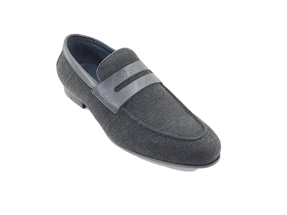 Carrucci Shoes Life Style Penny Loafer With Leather Trim Fabric KS71403