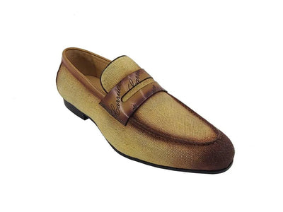 Carrucci Shoes Life Style Penny Loafer With Leather Trim Fabric KS71403