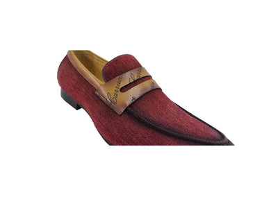 Carrucci Shoes Life Style Penny Loafer With Leather Trim Fabric KS71403