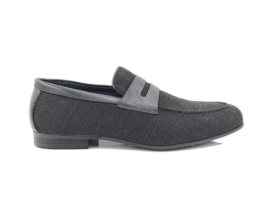 Carrucci Shoes Life Style Penny Loafer With Leather Trim Fabric KS71403