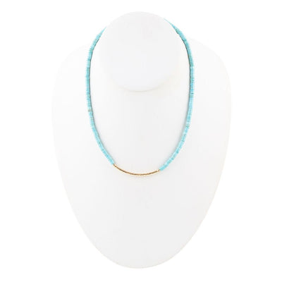 Little Bit Turquoise Golden Bar Necklace