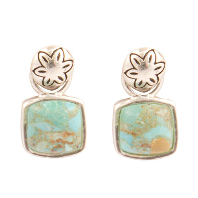 Little Bits Blue Turquoise Post Sterling Silver Earrings
