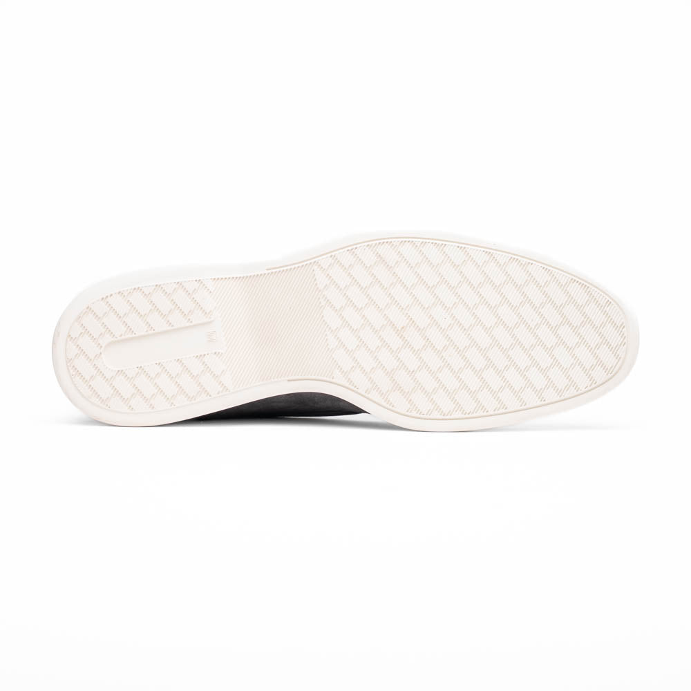 Zelli Italia 11-603-GRY BENE Sueded Italian Goatskin & Crocodile Loafer Grey Detail View