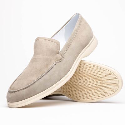Zelli Italia Men's 16-621-BON LIVORNO Sueded Italian Goatskin Loafer Bone