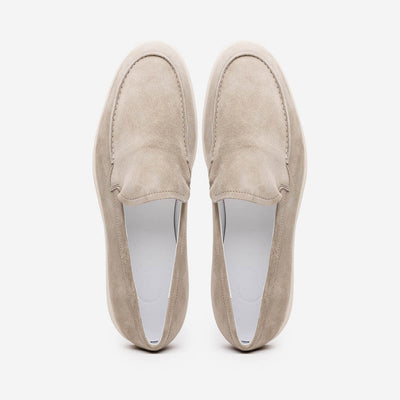 Zelli Italia Men's 16-621-BON LIVORNO Sueded Italian Goatskin Loafer Bone