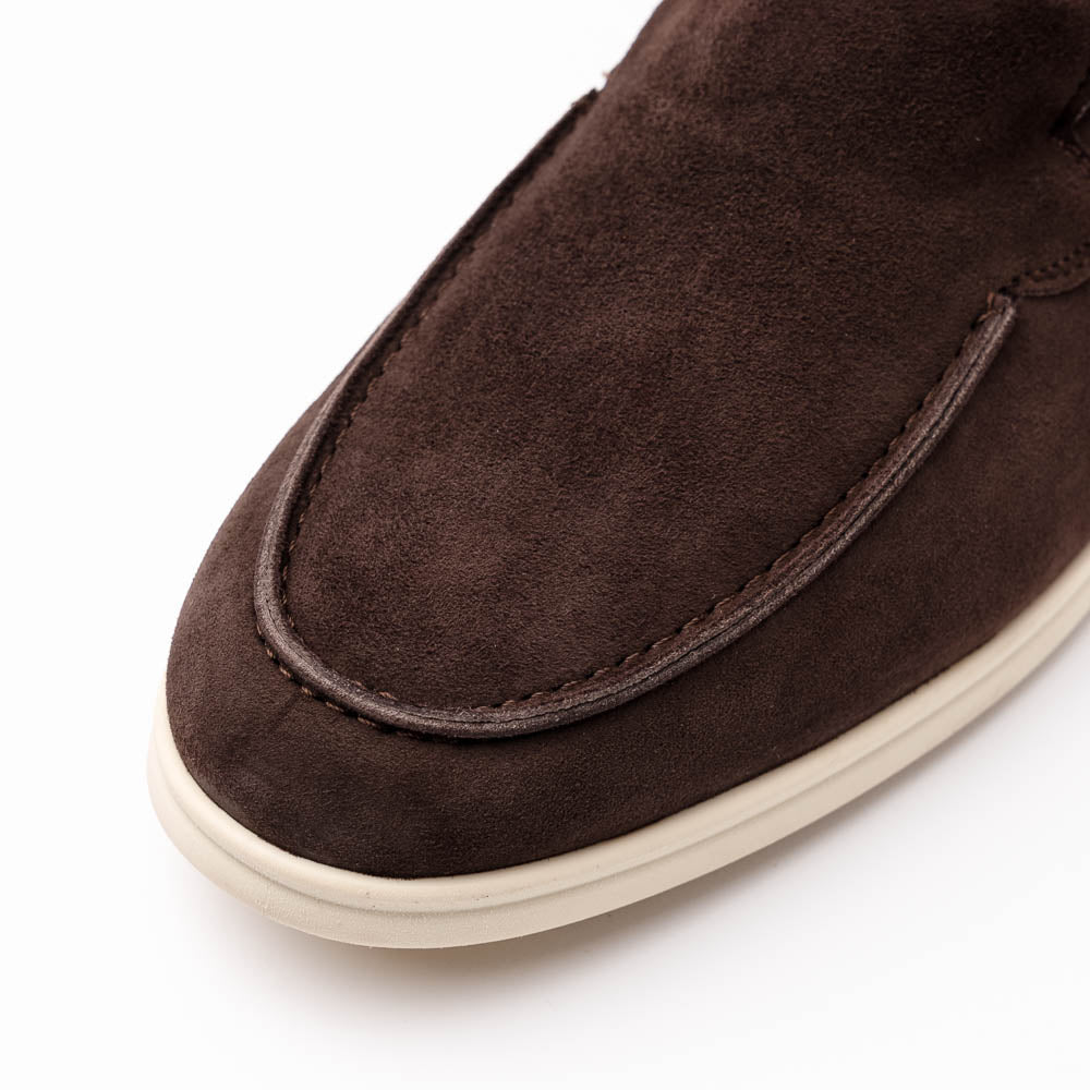 Zelli Italia Men's 16-621-MOC LIVORNO Sueded Italian Goatskin Loafer Mocha
