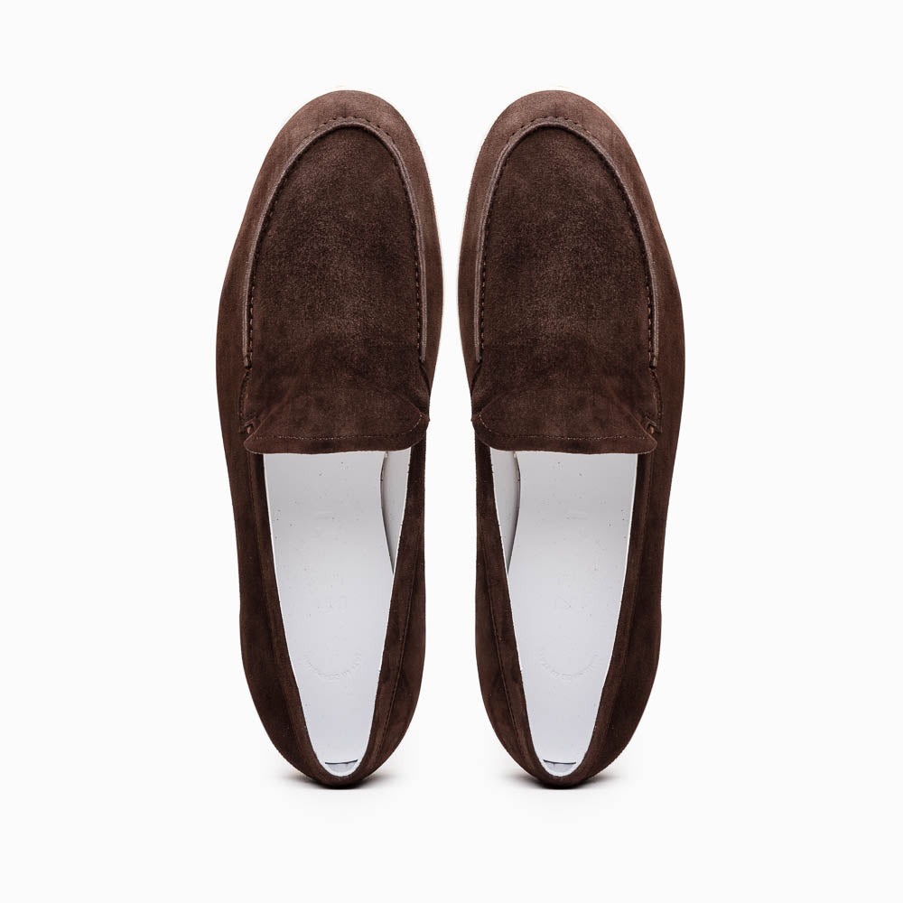 Zelli Italia Men's 16-621-MOC LIVORNO Sueded Italian Goatskin Loafer Mocha