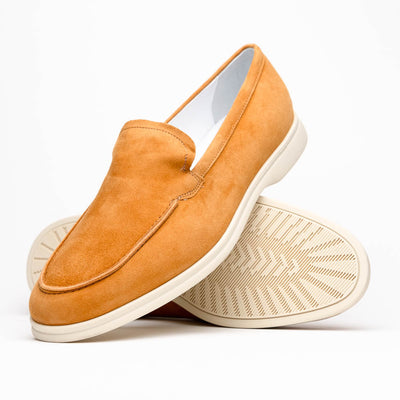 Zelli Italia Men's 16-621-CGN LIVORNO Sueded Italian Goatskin Loafer Cognac