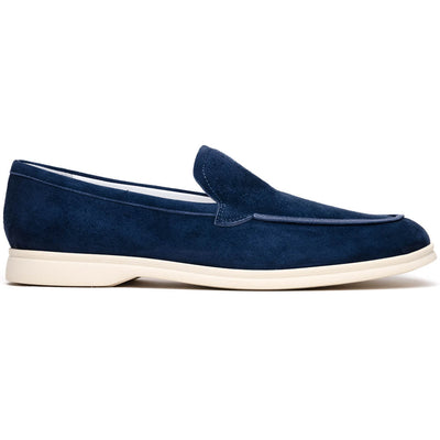 Zelli Italia Men's 16-621-NVY LIVORNO Sueded Italian Goatskin Loafer Navy