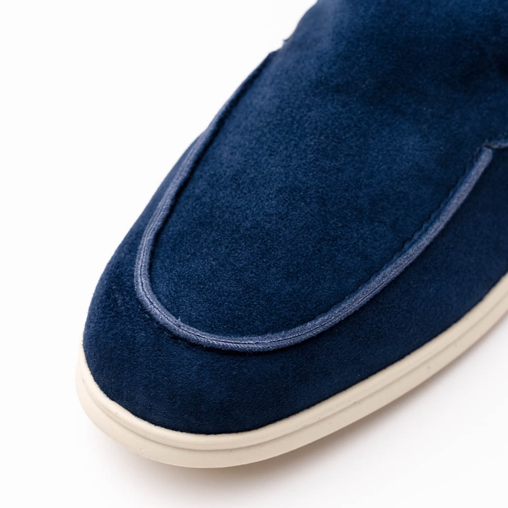 Zelli Italia Men's 16-621-NVY LIVORNO Sueded Italian Goatskin Loafer Navy