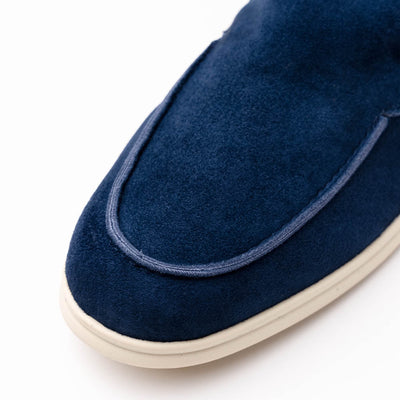 Zelli Italia Men's 16-621-NVY LIVORNO Sueded Italian Goatskin Loafer Navy