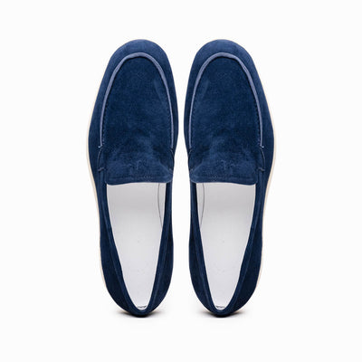 Zelli Italia Men's 16-621-NVY LIVORNO Sueded Italian Goatskin Loafer Navy