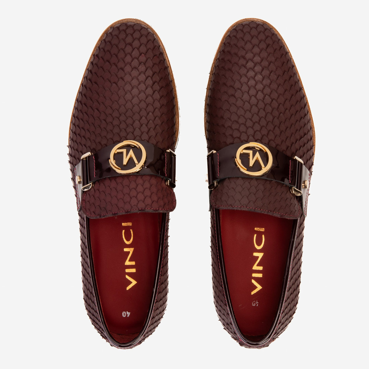 Vinci Leather The Legacy Burgundy Leather Men Casual Loafer Shoe – product view 8
