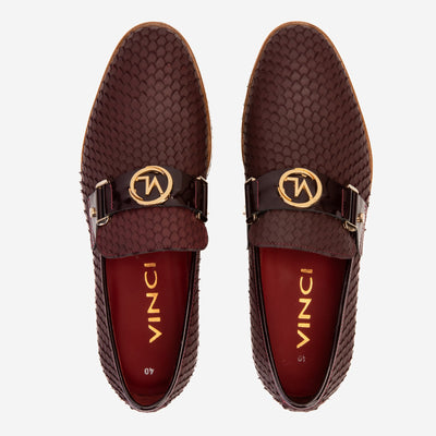 Vinci Leather The Legacy Burgundy Leather Men Casual Loafer Shoe – product view 8