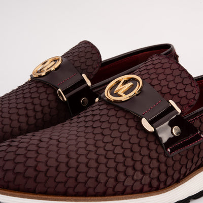 Vinci Leather The Legacy Burgundy Leather Men Casual Loafer Shoe – product view 3