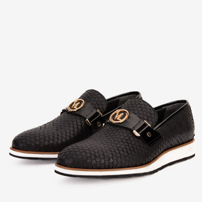 Vinci Leather The Legacy Black Leather Men Casual Loafer Shoe – product view 2