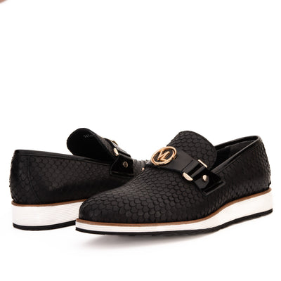 Vinci Leather The Legacy Black Leather Men Casual Loafer Shoe – product view 8